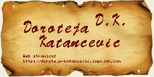 Doroteja Katančević vizit kartica